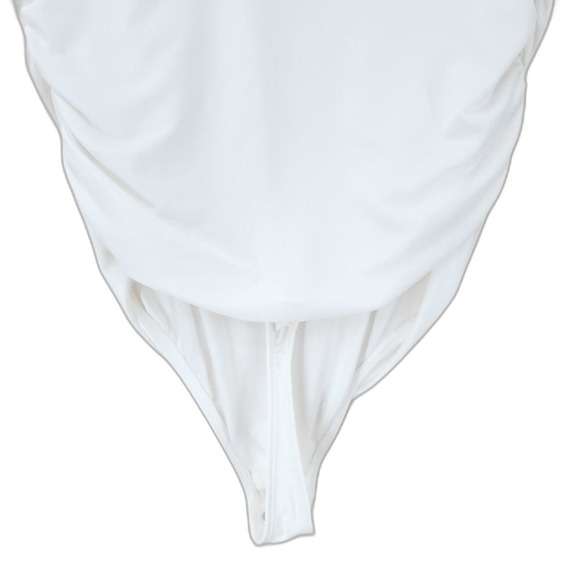Express White V-Neck Sculpt Bodysuit Small - Picture 3 of 8